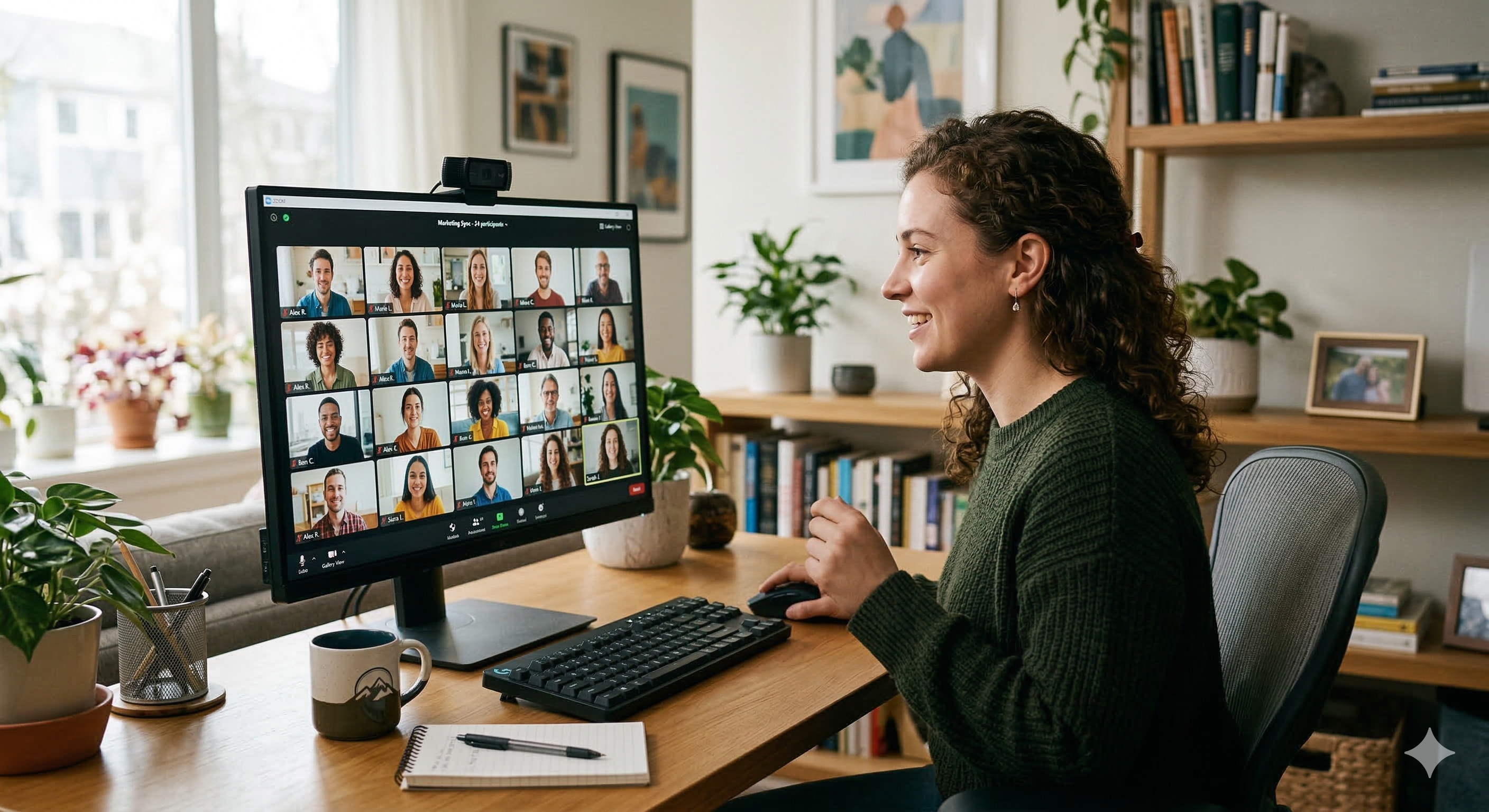 Grupo de personas en videollamada participando en un taller psicoeducativo online sobre regulación emocional.